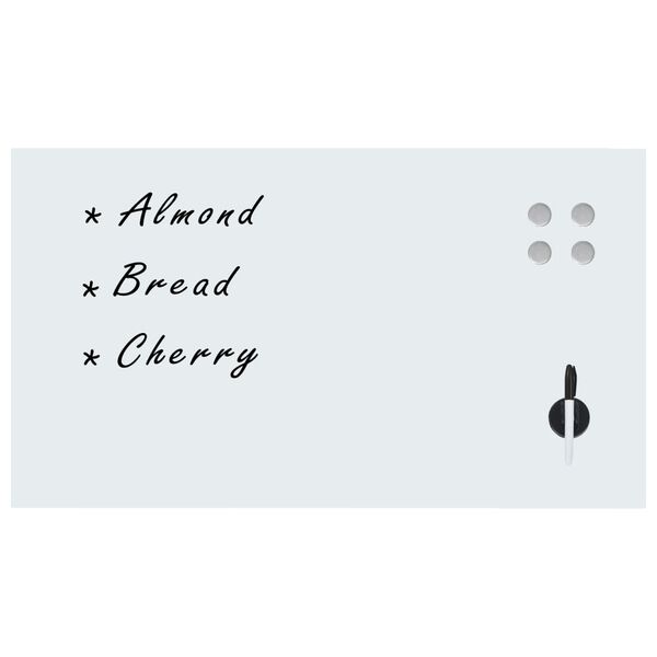 vidaXL 壁掛け用 マグネットボード ガラス製 120x60cm