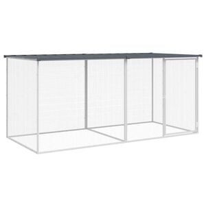 vidaXL 屋根付きチキンケージ アンスラサイト 203x98x90 cm 亜鉛メッキ鋼
