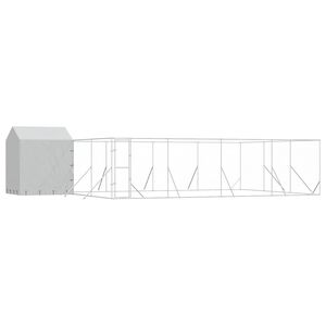 vidaXL 屋外犬小屋 屋根付き シルバー 10x6x2.5 m 亜鉛メッキ鋼製