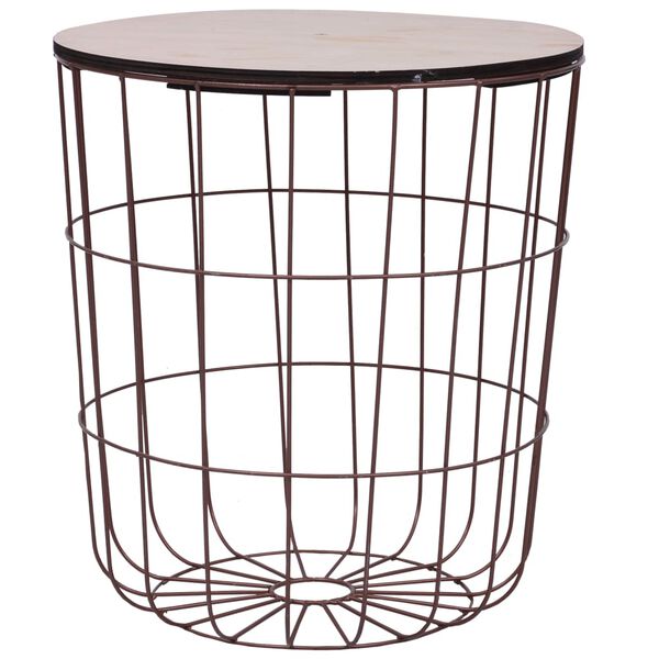 vidaXL コーヒーテーブル 直径39.5cm MDF製 コッパー