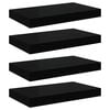 vidaXL フローティングウォールシェルフ 4点 ブラック 40x23.5x3.8cm MDF