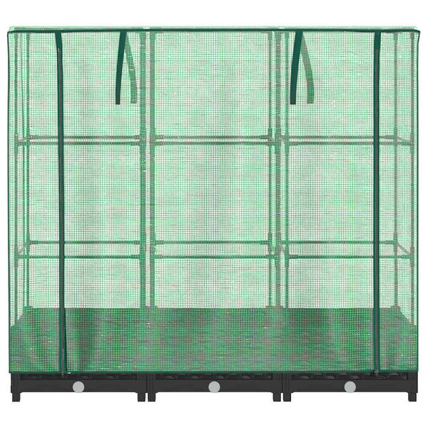 vidaXL レイズドベッド（温室カバー付き）ラタン調 120x40x123 cm