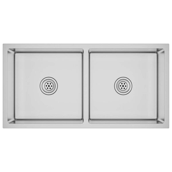 vidaXL 手作り キッチンシンク ステンレススチール製