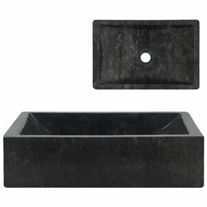 vidaXL 洗面器 45x30x12 cm 大理石 ハイグロスブラック