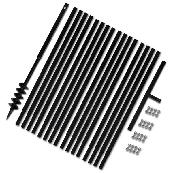 vidaXL グラウンドドリル ハンドル付き 80mm 延長チューブ 17m スチール