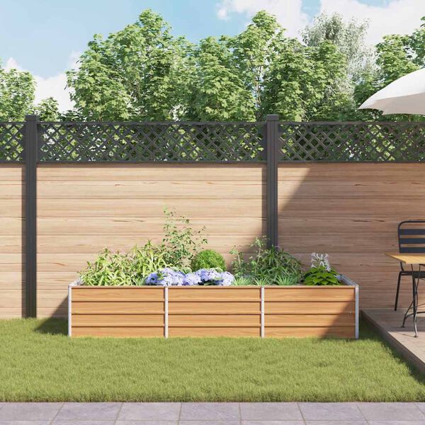 vidaXL ガーデンレイズドベッド 240x80x45 cm 亜鉛メッキ鋼製 シルバー