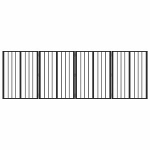 vidaXL 犬用ゲート 4 個 ブラック 60 x 80 cm 亜鉛メッキ鋼板