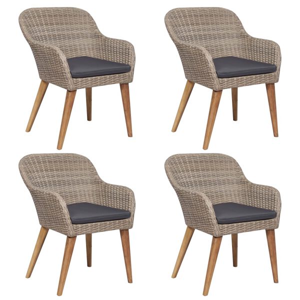 vidaXL ガーデンダイニング5点セット ブラウン