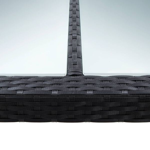 vidaXL 屋外テーブル ブラック 200x150x74cm ポリラタン製