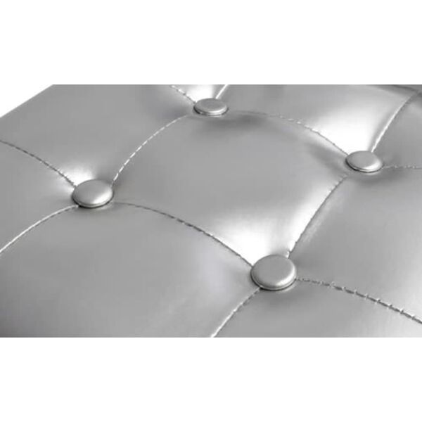 vidaXL タブチェア フットスツール付き 合成皮革製 シルバー