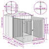 vidaXL ドッグラン付き犬小屋 ライトグレー 117x201x123 cm 亜鉛メッキ鋼製