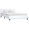 vidaXL ベッドフレーム LEDライト付き ホワイト 合成皮革製 140x200cm