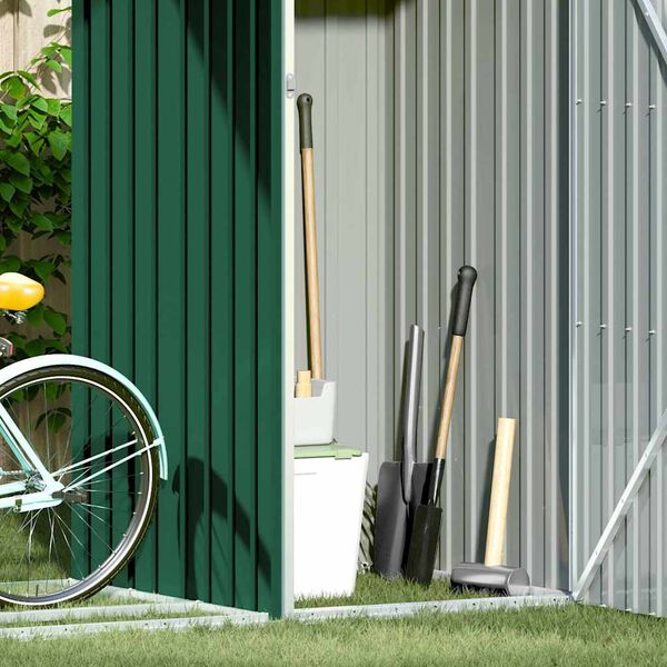 vidaXL ガーデン薪小屋 グリーン 245x98x159cm 亜鉛メッキ鋼製