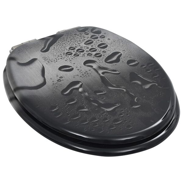 vidaXL トイレ便座 ソフトクローズ式ふた MDF製 水滴デザイン