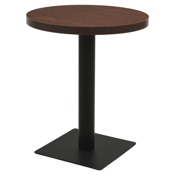 vidaXL ビストロテーブル ダークアッシュ 80cm MDF＆スチール