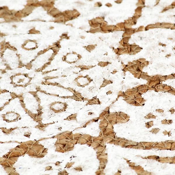 vidaXL ランチョンマット 6枚 ホワイト 38cm 丸型 ジュート製