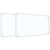 vidaXL キッチンバックスプラッシュ 2 個 トランスペアレント 90 x 50 cm 強化ガラス