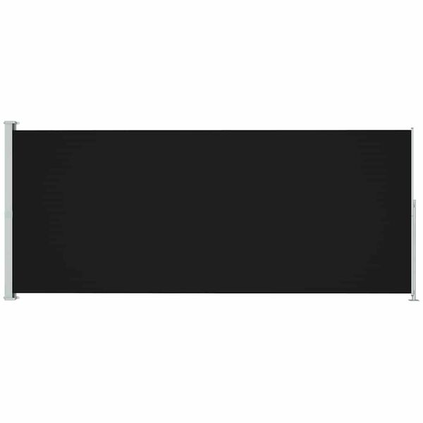 vidaXL パティオ用 引き込み式サイドオーニング 200x500cm ブラック