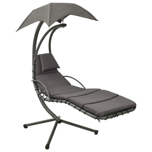 vidaXL ガーデンスイングチェア グレー 190x90x200 cm 布製