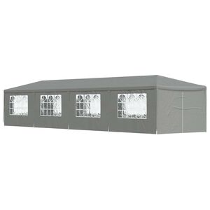 vidaXL パーティーテント 1200 x 300 x 255 cm ライトグレー PEとスチール