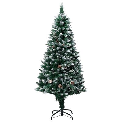 vidaXL フェイククリスマスツリー 松ぼっくり＆白い雪付き 150cm