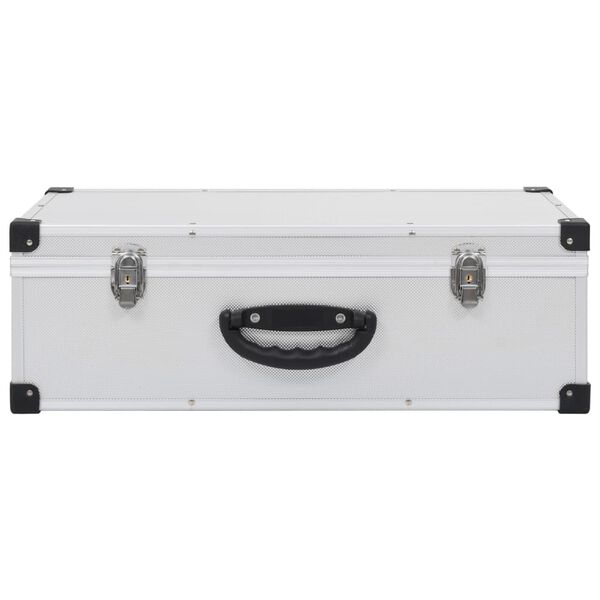 vidaXL CDケース 80枚 アルミ ABS シルバー