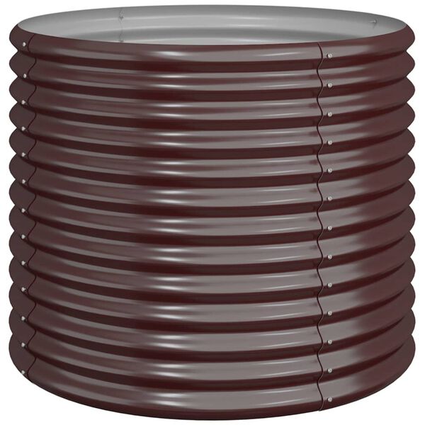 vidaXL ガーデンプランター 亜鉛メッキスチール 80x80x68 cm ブラウン