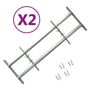 vidaXL 調節可能な窓用セキュリティグリル 2個セット 1000～1500mm