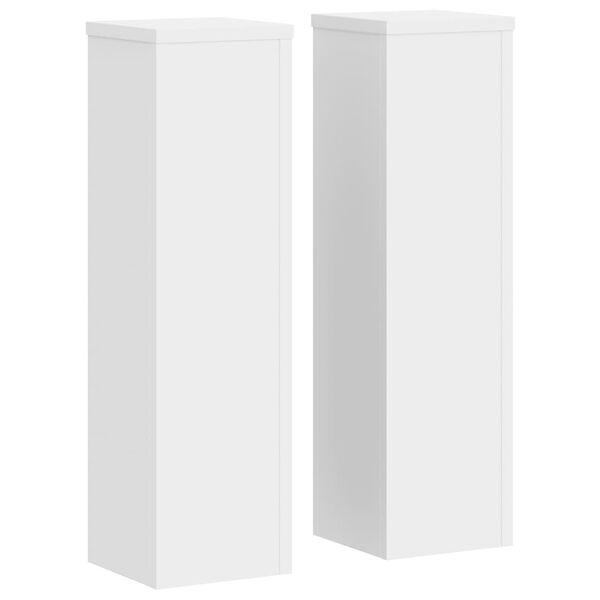 vidaXL プラントスタンド 2個 ホワイト 17x17x60 cm エンジニアードウッド