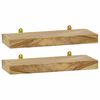vidaXL ウォールシェルフ 2点 40x15x4 cm チーク無垢材