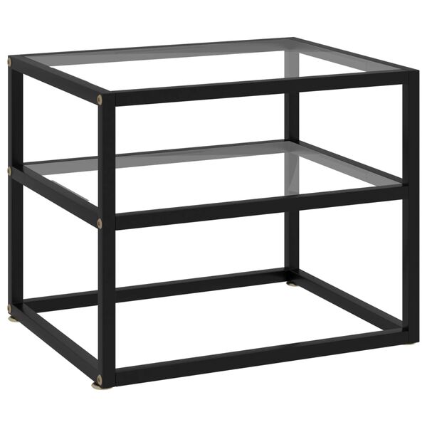 vidaXL コンソールテーブル 透明 50x40x40cm 強化ガラス製