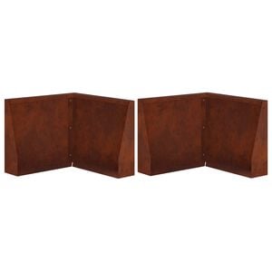 vidaXL 保持壁 2 個 50 x 50 x 40 cm 耐候性スチール 錆