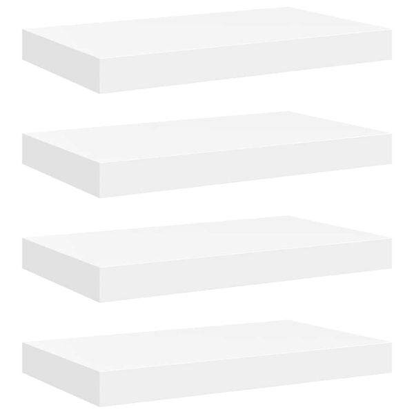 vidaXL フローティングウォールシェルフ 4点 ホワイト 40x23.5x3.8cm MDF