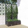 vidaXL ガーデンプランター トレリス付き ブラック 80x40x121.5 cm PP