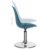vidaXL 回転ダイニングチェア 2点 ターコイズ 合成皮革製
