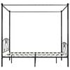 vidaXL ベッドフレーム キャノピー付き ブラック 金属製 100x200cm