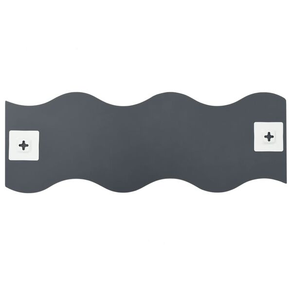 vidaXL ウォールミラー 4点 60x18.5cm ウェーブ型ガラス