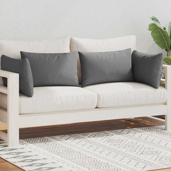 vidaXL 屋外ピロー 4点 60x40cm グレー