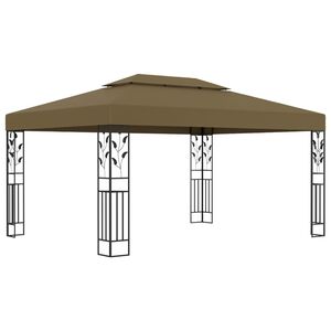 vidaXL ガゼボ 二重屋根 トープ 3x4m 180g/m&sup2;