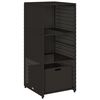 vidaXL ガーデン収納キャビネット 50x55x115 cm ポリラタン製 ブラック