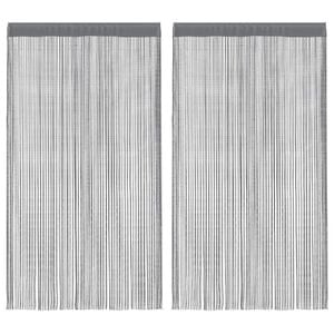 vidaXL ストリングカーテン 2枚 アンスラサイト 100x250 cm