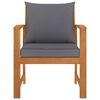 vidaXL ガーデンチェア 2点 ダークグレークッション付き アカシア無垢材