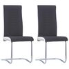vidaXL カンチレバーダイニングチェア 2点 ブラック 布製