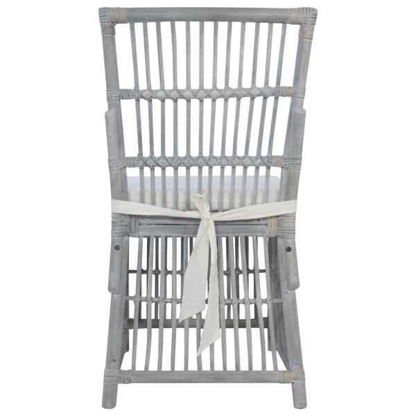 vidaXL ダイニングチェア クッション付き 2点 ブラウン 天然籐製