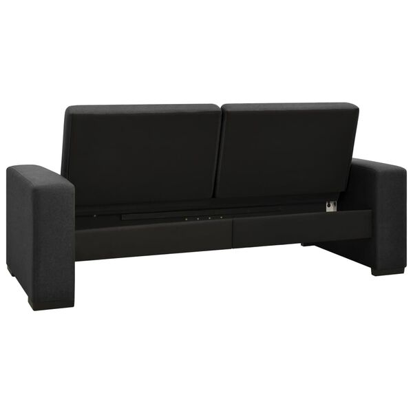 vidaXL ソファベッド ダークグレー 布製