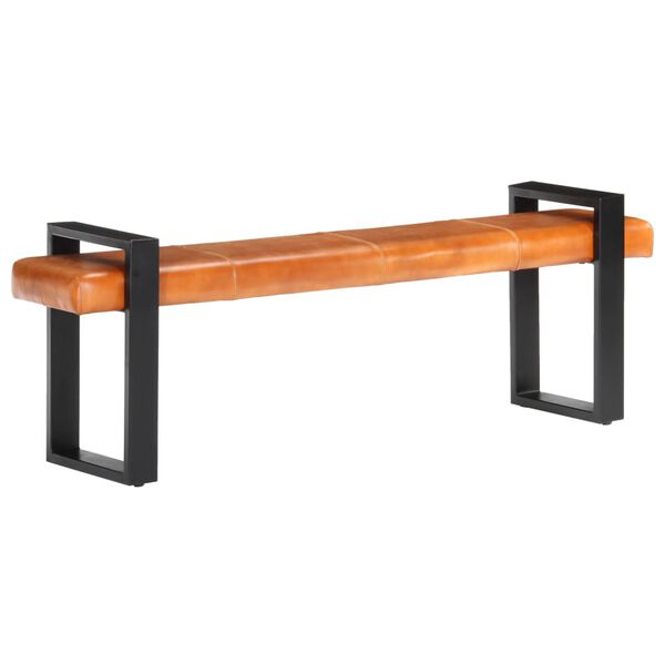 vidaXL 体操ベンチ 160cm ブラック＆ブラウン 山羊本革製