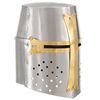vidaXL 中世の十字軍戦士用 ヘルメット アンティークレプリカ ライブRPG用 (LARP) シルバー スチール製