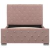 vidaXL ベッドフレーム ピンク 布製 100x200cm