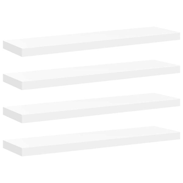 vidaXL フローティングウォールシェルフ 4点 ホワイト 90x23.5x3.8cm MDF
