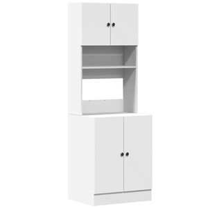 vidaXL キッチンキャビネット ホワイト 60x50x180cm エンジニアリングウッド